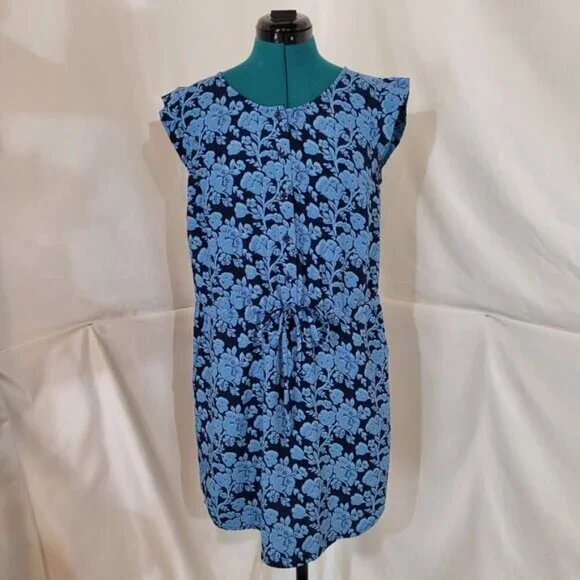 Cabi Java Blue Floral‎ Drawstring Dress - Size Small - Picture 3 of 10